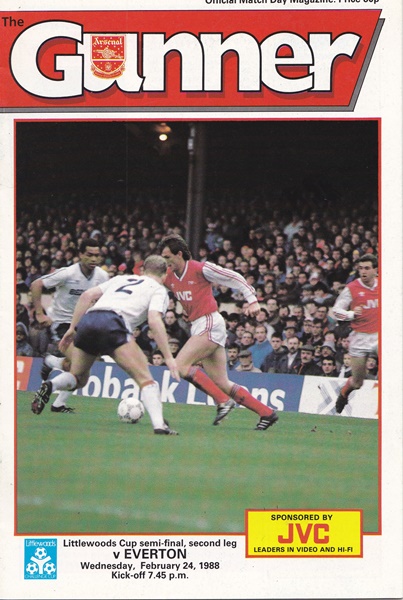 ARSENAL v EVERTON LITTLEWOODS CUP SEMI-FINAL 2ND LEG 1987/88