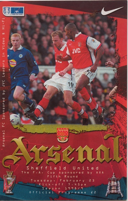 ARSENAL v SHEFFIELD UNITED FA CUP 5TH ROUND 1999