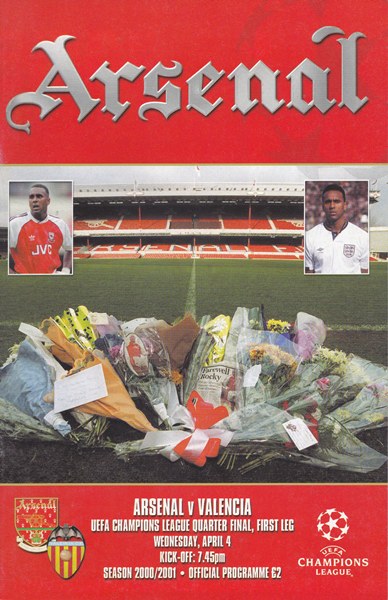 ARSENAL v VALENCIA UEFA CHAMPIONS LEAGUE QTR FINAL 2000/01