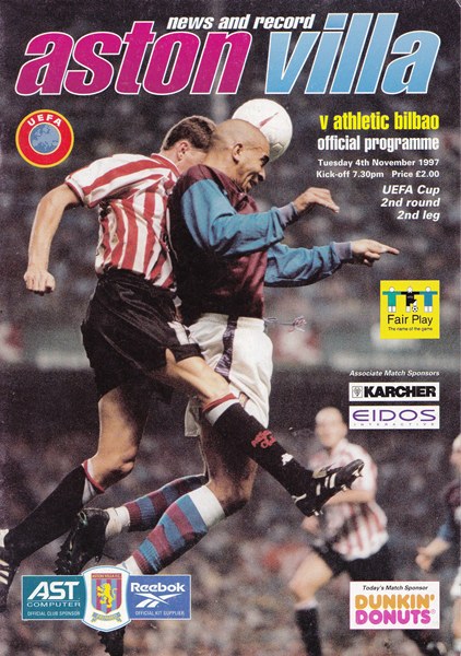 ASTON VILLA v ATHLETIC BILBAO UEFA CUP 2ND ROUND 2ND LEG 1997/98