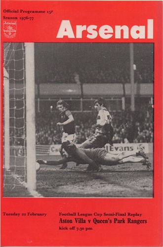 ASTON VILLA v Q PR  FOOTBALL LEAGUE CUP SEMI  REPLAY 1977