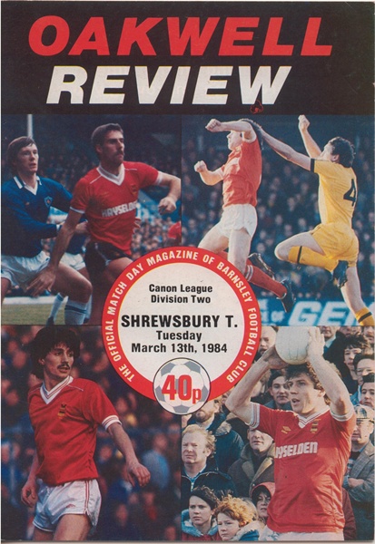 BARNSLEY v SHREWSBURY TOWN LEAGUE DIVISION 2 1984