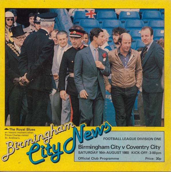 BIRMINGHAM CITY v COVENTRY CITY LEAGUE DIVISION 1 1980