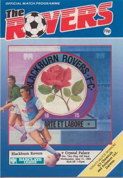 BLACKBURN RVS v CRYSTAL PAL DIV TWO PLAY-OFF FINAL 1989