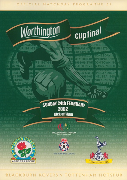 BLACKBURN ROVERS v TOTTENHAM LEAGUE CUP FINAL 2002