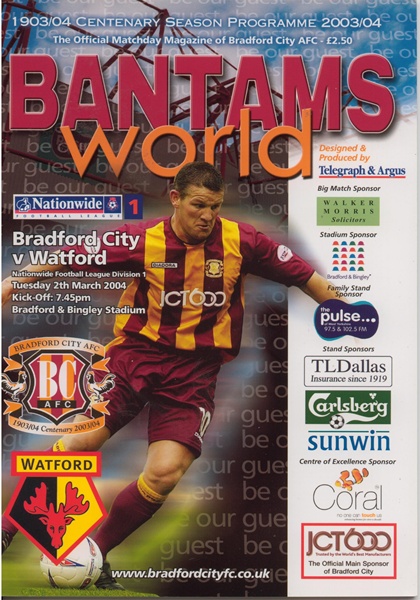 BRADFORD CITY v WATFORD NATIONWIDE LEAGUE DIV 1 2004