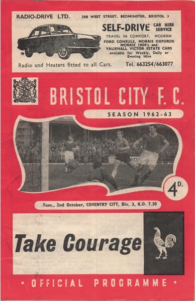BRISTOL CITY v COVENTRY CITY LEAGUE DIVISION 3 1962