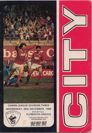 BRISTOL CITY v PLYMOUTH ARGYLE LEAGUE DIVISION 3 1984