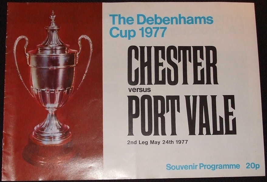CHESTER v PORT VALE THE DEBENHAMS CUP FINAL 1977