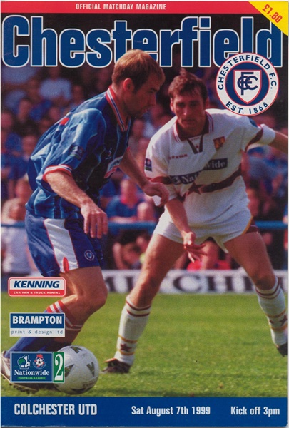 CHESTERFIELD v COLCHESTER UTD NATIONWIDE LGE TWO 1999