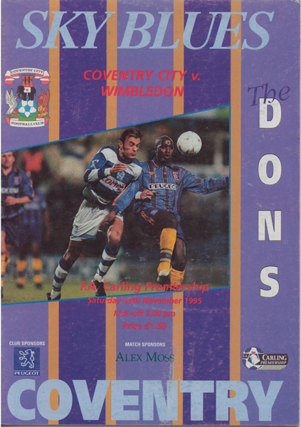 COVENTRY CITY v WIMBLEDON PREMIER LEAGUE 1995
