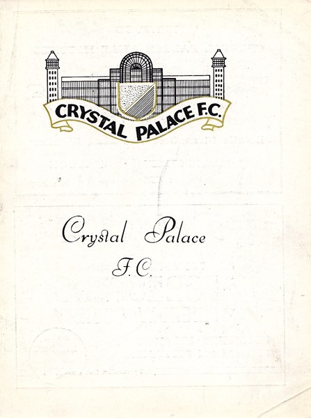 CRYSTAL PALACE v SOUTHEND UNITED LEAGUE DIVISION 3 1962/63