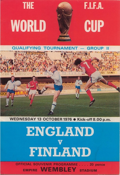ENGLAND v FINLAND WORLD CUP QUALIFIER GROUP 2 1976