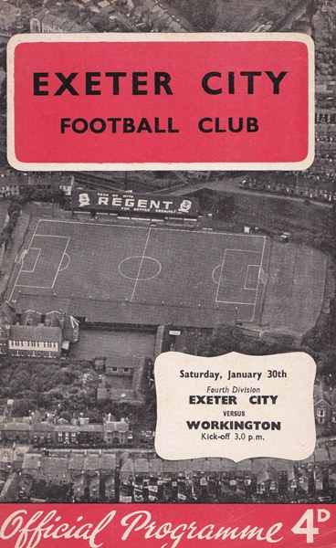 EXETER CITY v WORKINGTON TOWN LEAGUE DIVISION 4 1959/60