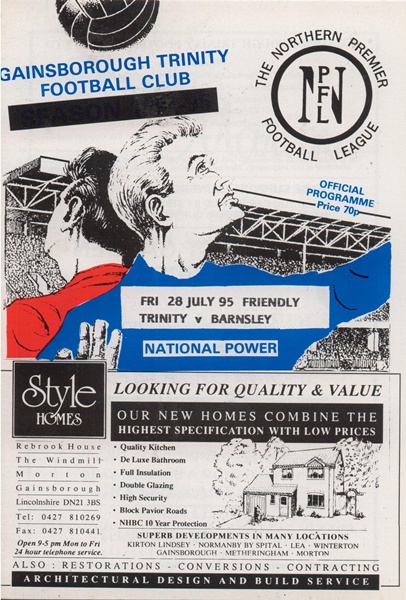 GAINSBOROUGH TRINITY v BARNSLEY FRIENDLY 1995
