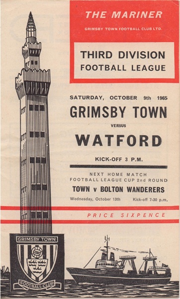 GRIMSBY TOWN v WATFORD LEAGUE DIVISION 3 1965