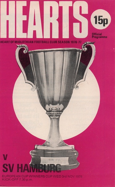 HEART OF MIDLOTHIAN v SV HAMBURG EUROPEAN CUP WINNERS CUP 1976