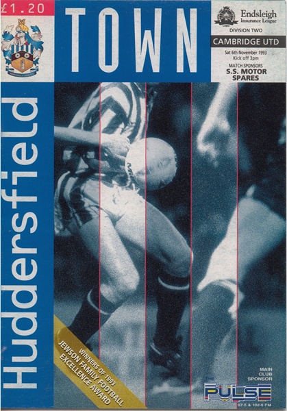HUDDERSFIELD TOWN v CAMBRIDGE UTD LEAGUE DIV 2 1993