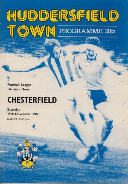 HUDDERSFIELD TOWN v CHESTERFIELD LEAGUE DIVISION 3 1980