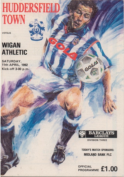 HUDDERSFIELD TOWN v WIGAN ATHLETIC LEAGUE DIV 3 1992