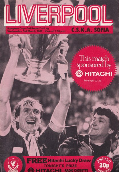 LIVERPOOL v CSKA SOFIA EUROPEAN CUP 3RD ROUND 1ST LEG 1981/82