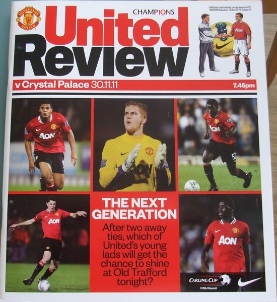 MANCHESTER UNITED v CRYSTAL PALACE CARLING CUP ROUND 5 2011