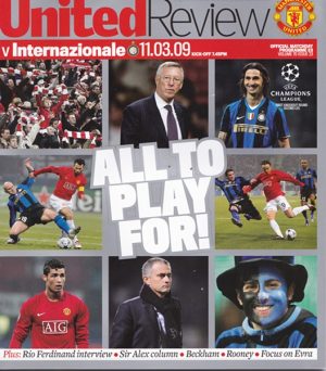 MANCHESTER UNITED v INTER MILAN CHAMPIONS LEAGUE 2008/09