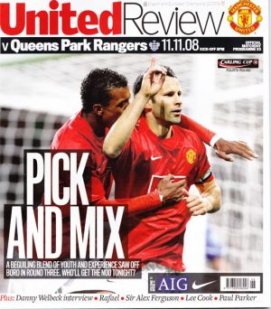 MANCHESTER UNITED v QUEENS PARK RNGS  LEAGUE CUP 4TH RND 2008/09
