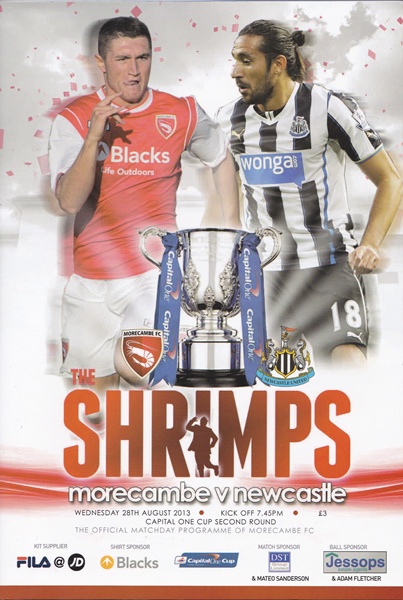 MORECAMBE v NEWCASTLE UNITED CAPITAL ONE CUP ROUND 2 2013