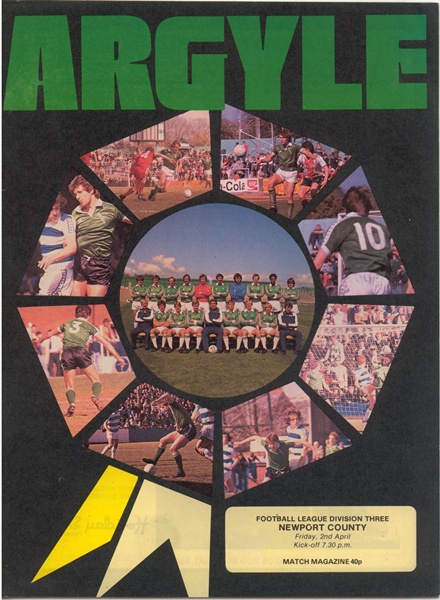 PLYMOUTH ARGYLE v NEWPORT COUNTY LEAGUE DIVISION 3 1982