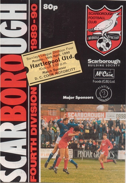 SCARBOROUGH v HARTLEPOOL UNITED LEAGUE DIVISION 4 1990