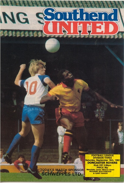 SOUTHEND UNITED v DONCASTER ROVERS LEAGUE DIV 3 1982