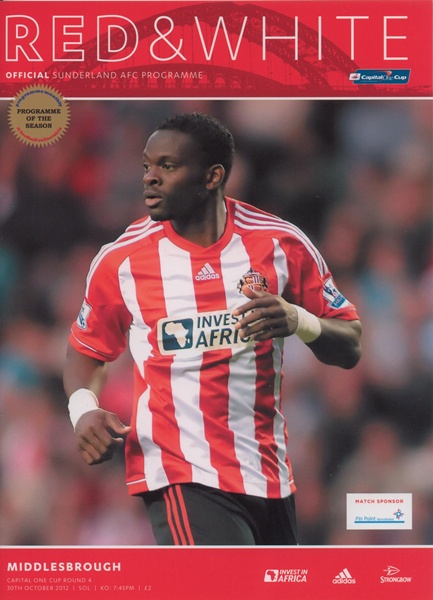 SUNDERLAND v MIDDLESBROUGH CAPITAL ONE CUP ROUND 4 2012