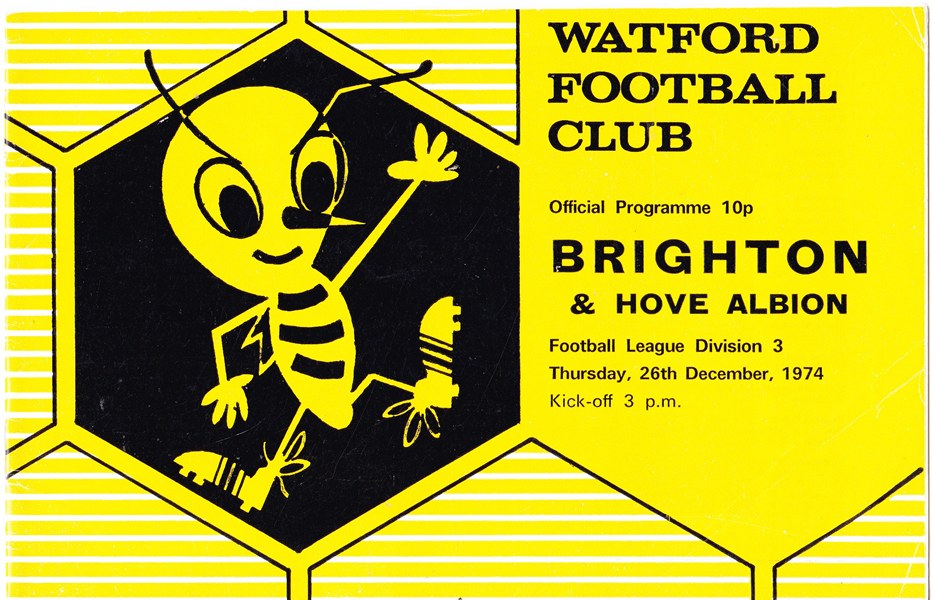 WATFORD v BRIGHTON & HOVE ALBION LEAGUE DIVISION 3 1974/75