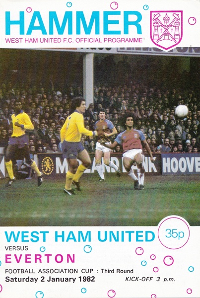 WEST HAM UNITED v EVERTON FA CUP 3RD ROUND 1982