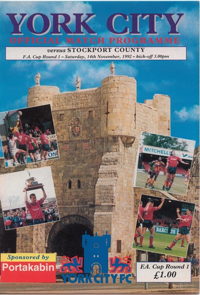 YORK CITY v STOCKPORT COUNTY FA CUP ROUND 1 1992