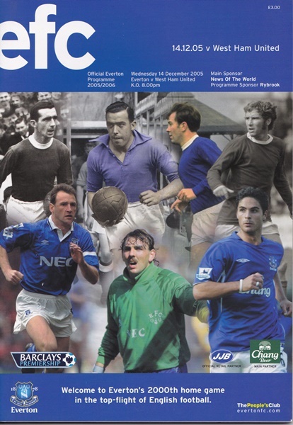 Everton V West Ham Prem 2000th home game 2005