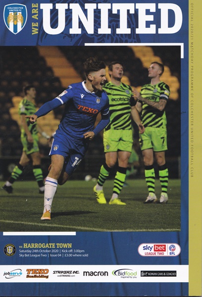 Colchester V Harrogate League Two 2020