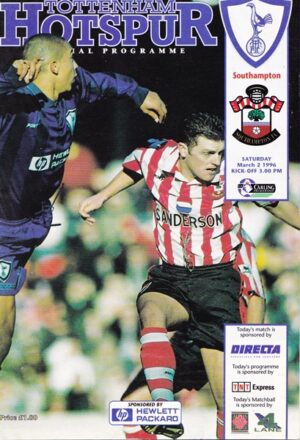 TOTTENHAM HOTSPUR v SOUTHAMPTON PREMIER LEAGUE 1995/96
