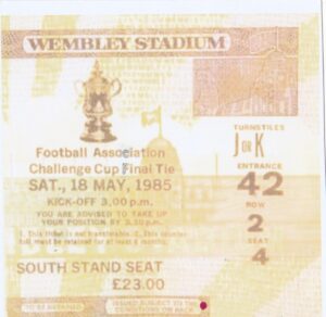 EVERTON v MANCHESTER UNITED 1985 FA CUP FINAL REPLICA MATCH TICKET