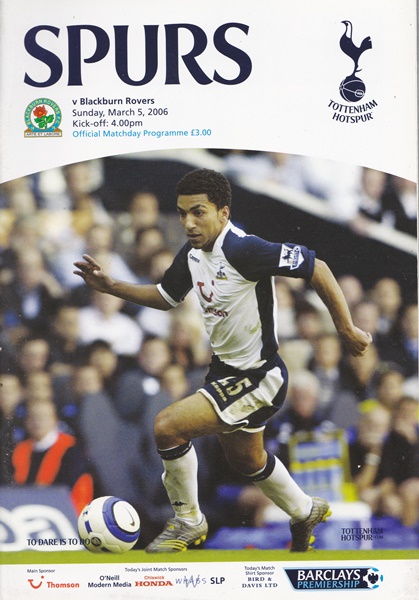 Tottenham V Blackburn Match Programme 2006