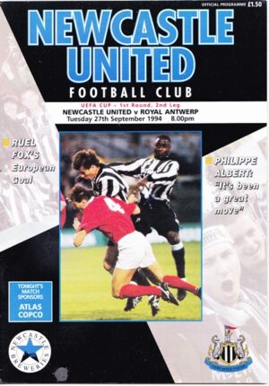 NEWCASTLE UNITED v ROYAL ANTWERP UEFA CUP 1ST ROUND 1944/95