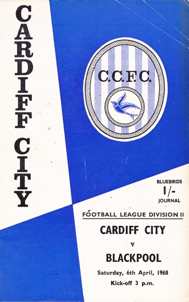 Cardiff City v Blackpool Div 2 1968